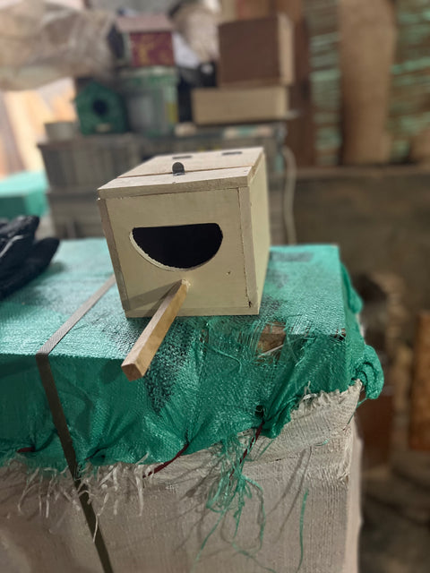 Pack of 5 Breeding box for jawa and finch in mango wood. 8x6x6